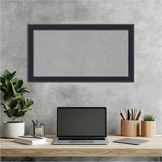 Amanti Art Black Framed Magnetic Board 15x27 Small Vision Board - Image 6