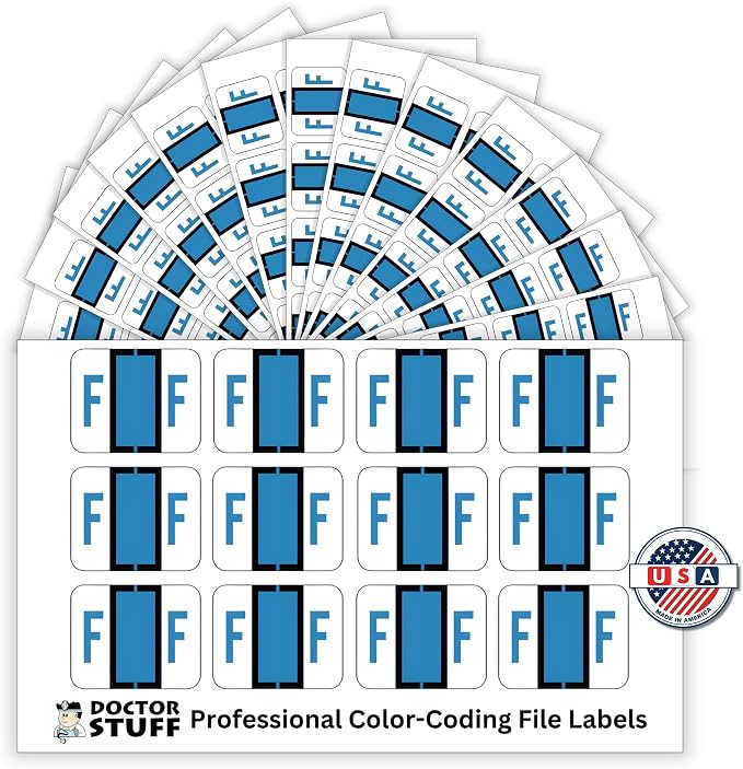 Doctor Stuff - File Folder Labels, Alphabet Letter F Stickers, Compatible - - Image 2