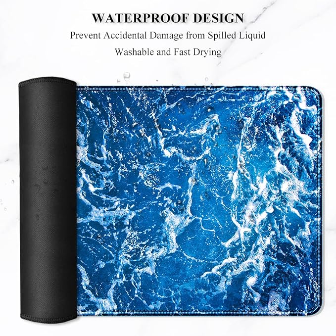 Auhoahsil Large Mouse Pad, XXL Desk Pad, Extened 35" x 15", Non-Slip Rubber Base - Image 6