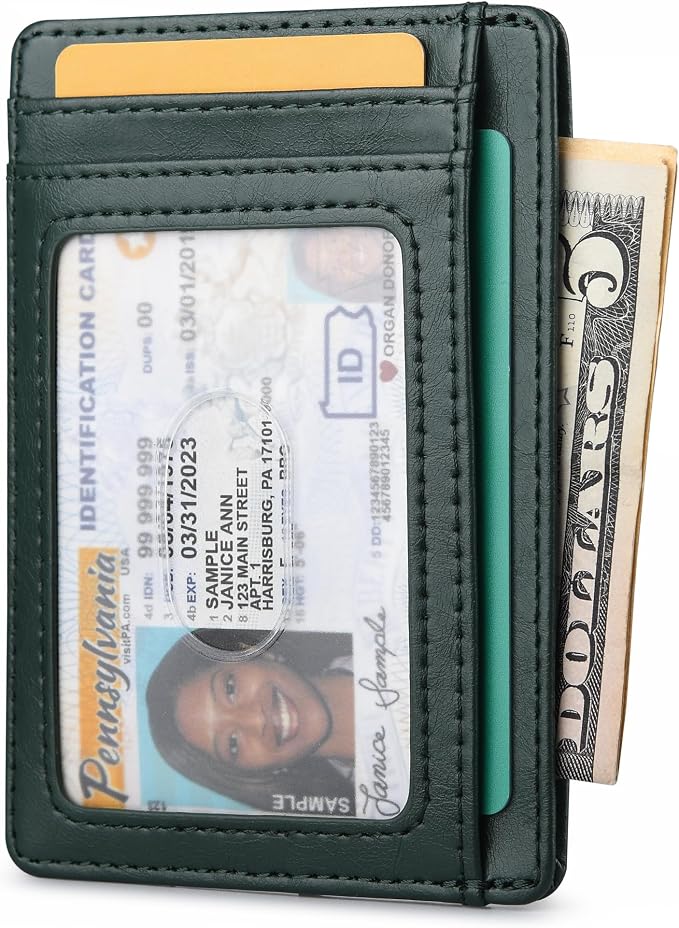 Buffway Slim Minimalist Front Pocket RFID Blocking Leather Wallets - Image 2