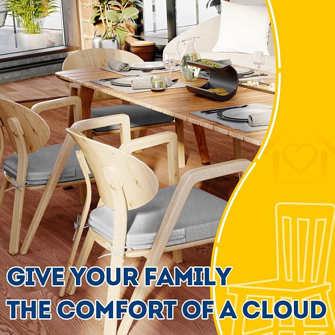 AAAAAcessories D-Shaped Chair Cushions, Machine-Washable Cover, Light Gray - Image 6