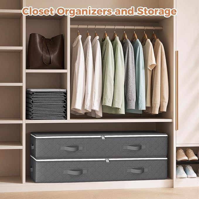 90L Under Bed Storage Containers, Underbed Toy Organizers and Clothing Storage - Image 4