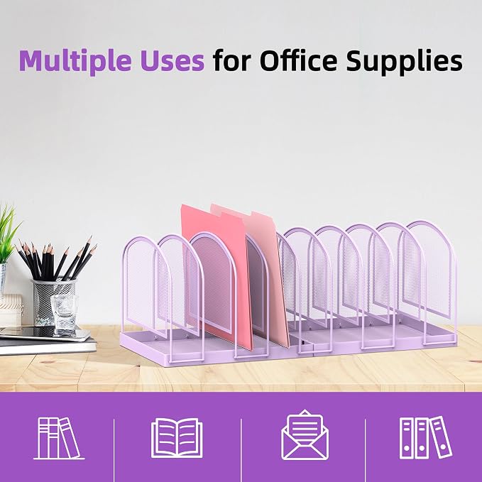 SUPEASY File Organizer 9-Section Mesh Desk Organizer, Upright File Organizer - Image 6