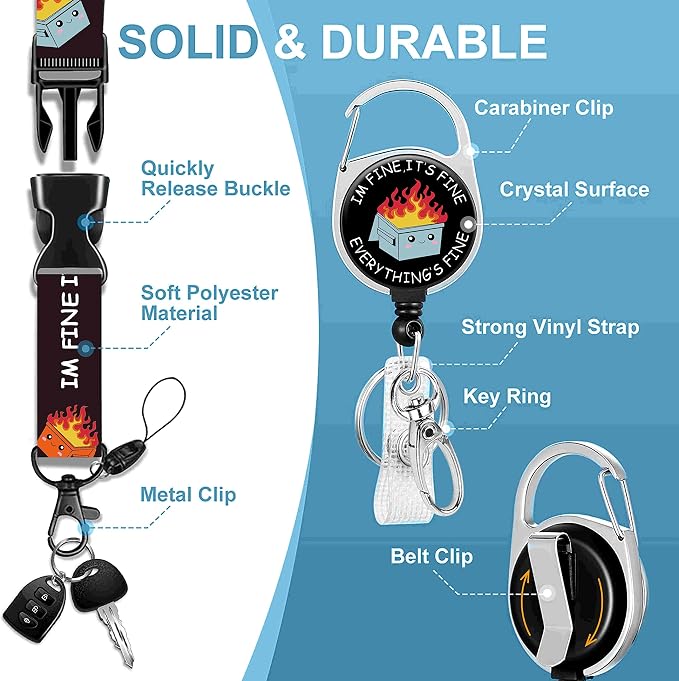 Badge Lanyard, Retractable Badge Holder - Image 3