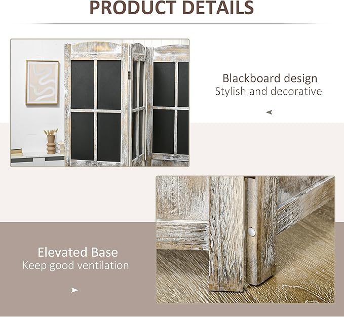 NicBex Room Divider 4 Panel Room Dividers with Black Boards Partition Room Dividers and Folding Privacy Screens 5.6 FT Wall Divider for Home, Office, Room Separation,70.75"W x 0.75"D x 69.75"H,Natural-DeskLoop Office