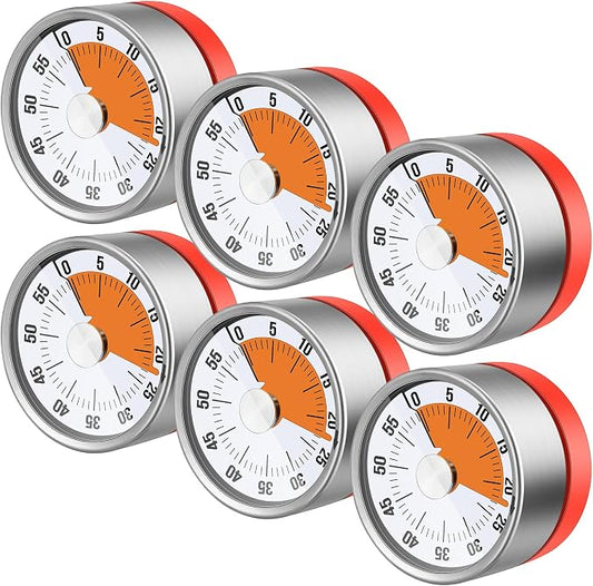 6 Pcs 60 Minute Visual Kitchen Timer Small Classroom Timers by Relaxweex