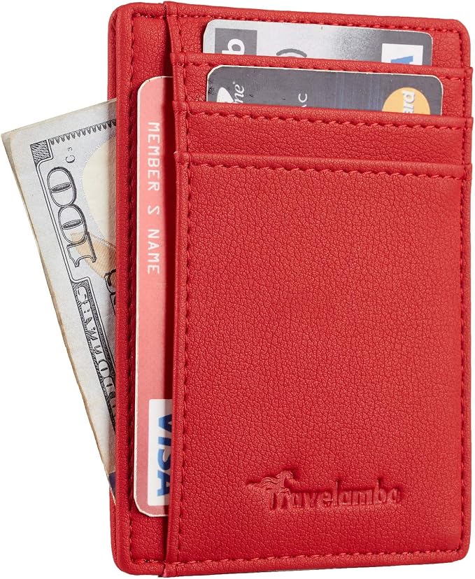 Travelambo Front Pocket Minimalist Leather Slim Wallet RFID Blocking Medium Size - Image 9