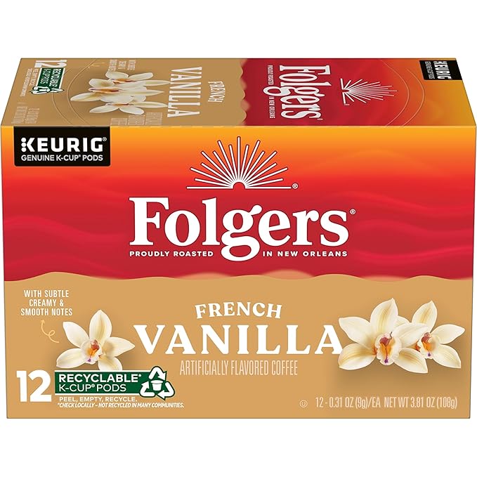 Folgers French Vanilla Flavored Coffee, 72 Keurig K-Cup Pods (Packaging May Vary)-DeskLoop Office