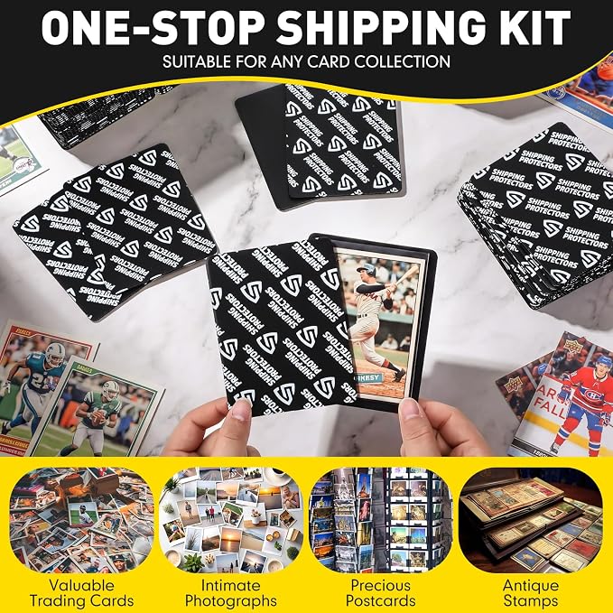 300 Pcs Trading Card Shipping Protector Bulk 3.5 x 4.5 Inch Black Card Shipping - Image 6