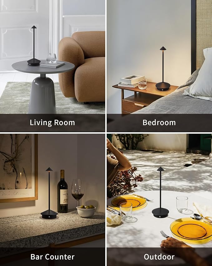 Modern Cordless Table Lamp Set of 2, Portable LED Desk Lamps, 5000mAh - Image 6