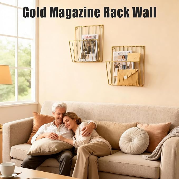 2-Pack Wall Magazine Rack, Magazine Holder Wall Mounted - Image 5