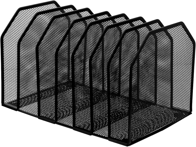 Metal 7-Section File Folder Organizer & Upright File Sorter Holder | Heavy-Duty - Image 7
