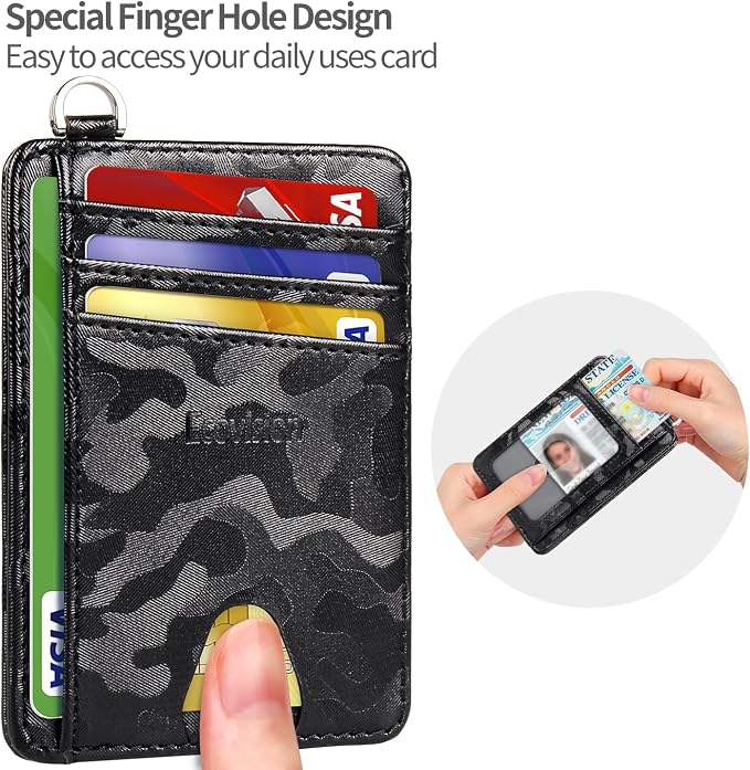 Slim Minimalist Front Pocket Wallet, RFID Blocking Credit Card Holder Wallet - Image 6