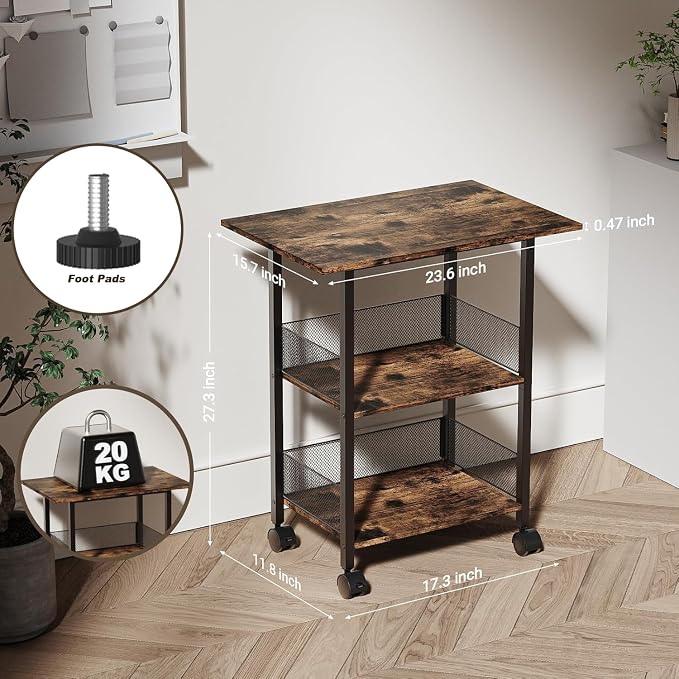 BOHDK Printer Stand, 3-Tier Industrial Large Printer Table - Image 3