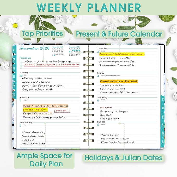 Planner 2026-2027 Weekly and Monthly Calendar Planner Jul 2026-Jun 2027 | - Image 3