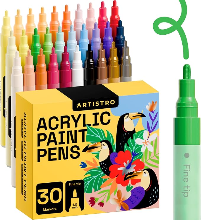 ARTISTRO 30 Acrylic Paint Pens for Calligraphy – Markers by ARTISTRO