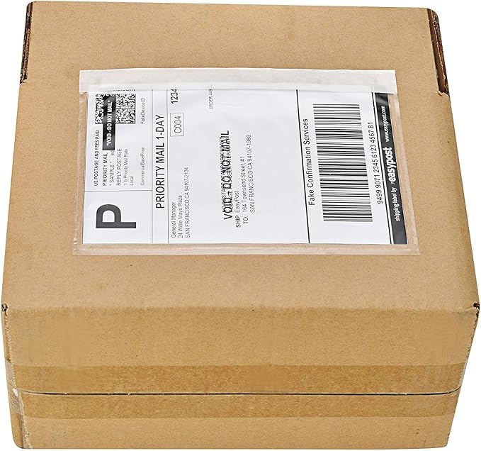 SJPACK 2000 7.5" x 5.5" Clear Adhesive Top Loading Packing List/Label Envelopes - Image 3