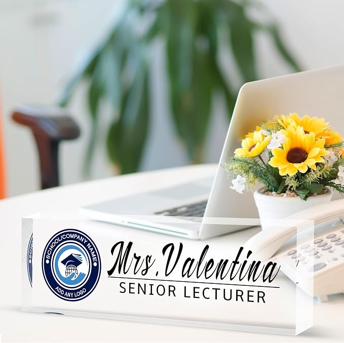 Personalized Office Name Plate, Custom Logo/Photo, Name Plate - Image 2