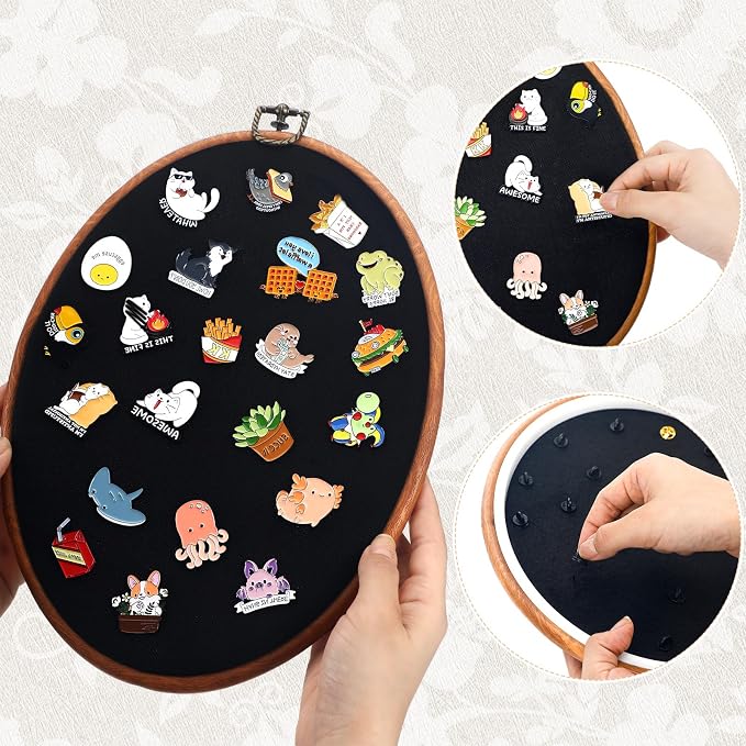 Yalikop Pin Display Board Fabric Enamel Pin Boards Wall Hanging Brooch Earrings - Image 5