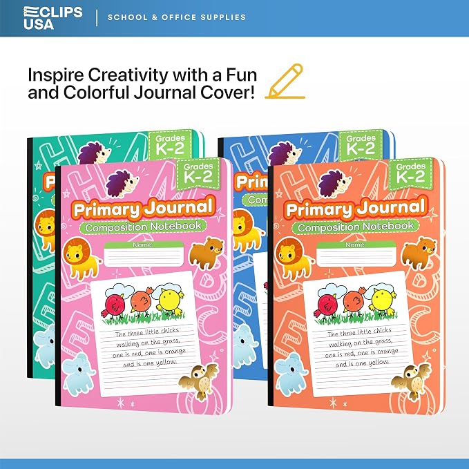 E-CLIPS USA Primary Composition Notebook K-2 Primary Ruled Composition Book - Image 5