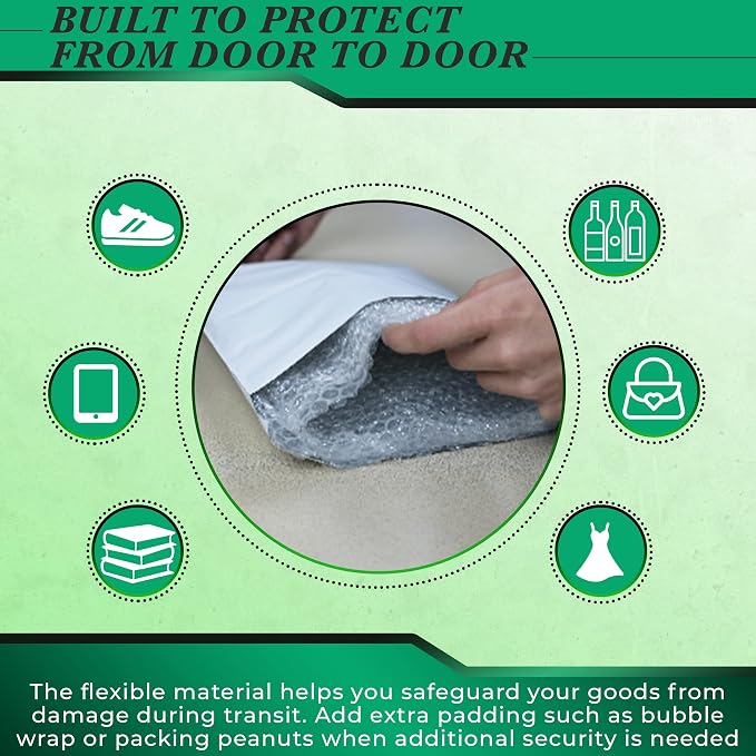 150 Pack Secure Seal White Poly Mailers - Image 5