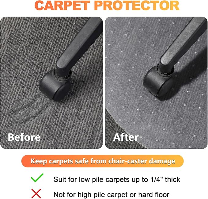 Chair Mat for Carpet- Low Pile Carpet Protector for Office Gaming Computer Desk - Image 5