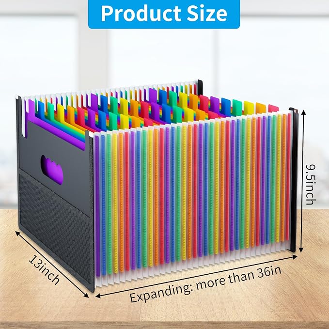 EOOUT Accordion File Organizer 36 Pockets, Letter A4 Size Expanding File Folder - Image 2