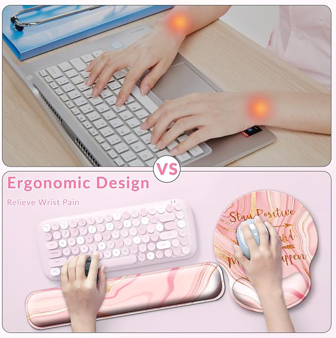 Large Mouse Pad and Keyboard Wrist Rest + Desk Mat Set, Full Long Mouse Pads - Image 6