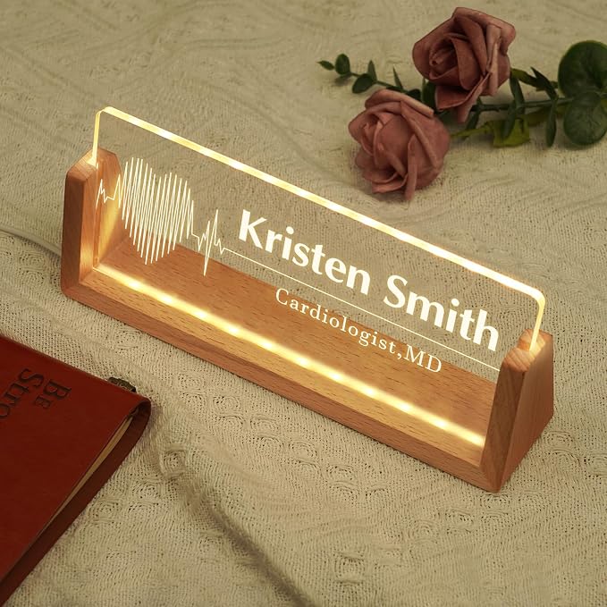 Custom Name Plate for Desk, Personalized Light Up Acrylic Desk Name Plate - Image 3