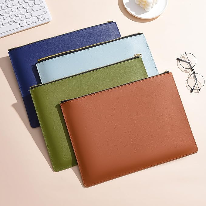 PU Leather A4 File Folder Zipper Document Holder Envelope Folder Case - Image 8