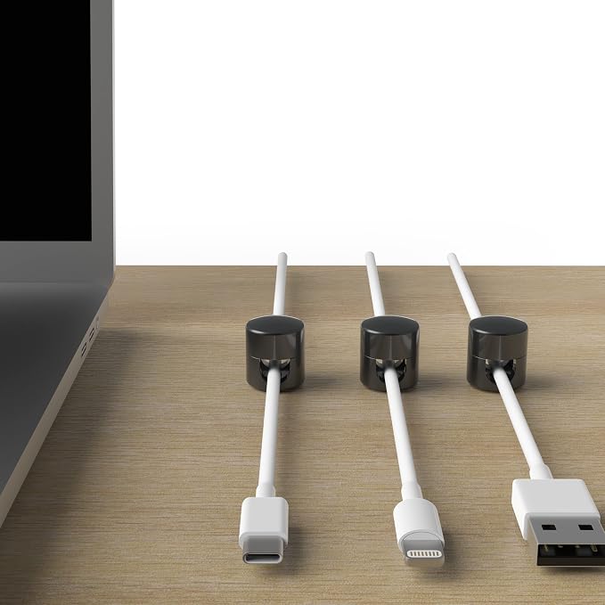 ICONIT Cable Anchors for Desk Organization Gun Metal | Premium Aluminum Cord - Image 4