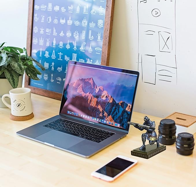 Medieval Knight Pen Holder Office Desk Decor Gifts for Men Father Husband Him Unique-DeskLoop Office