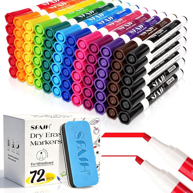 SFAIH Dry Erase Markers Chisel Tip by SFAIH