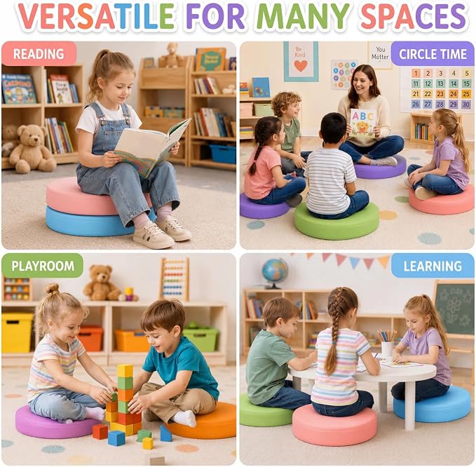 Juexica 12 Pcs Extra Thick Round Floor Cushions - Image 6