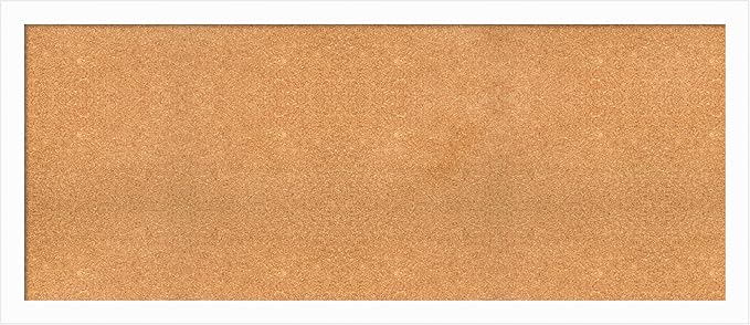 Amanti Art Natural Cork Board for Wall, 27x63 Vision Board with White Frame, Oversize Corkboard Office Decor for Home Organization, Casual Corkboard Pinboard to Display Items for Home Organization in-DeskLoop Office