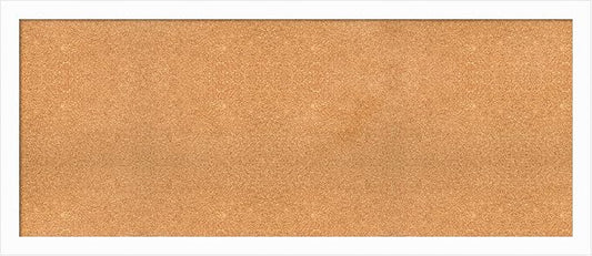 Amanti Art Natural Cork Board for Wall, 27x63 Vision Board with White Frame, Oversize Corkboard Office Decor for Home Organization, Casual Corkboard Pinboard to Display Items for Home Organization in-DeskLoop Office