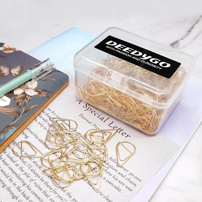 DEEDYGO 250 PCS Gold Paper Clips, Teardrop Paperclips, 1 Inch | Cute, Stainless - Image 7