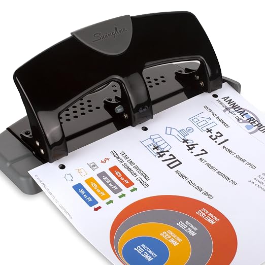 Swingline 3 Hole Punch, 20 Sheet Capacity Three Hole Puncher 3 Ring, Paper Punch - Image 6