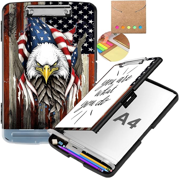 Clipboard with Storage, Heavy Duty Plastic Nursing Clipboard Foldable, High by Unknown