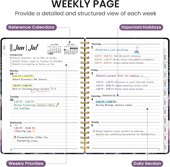 Planner 2026-2027, Academic Monthly and Weekly Calendar Planner - Image 3