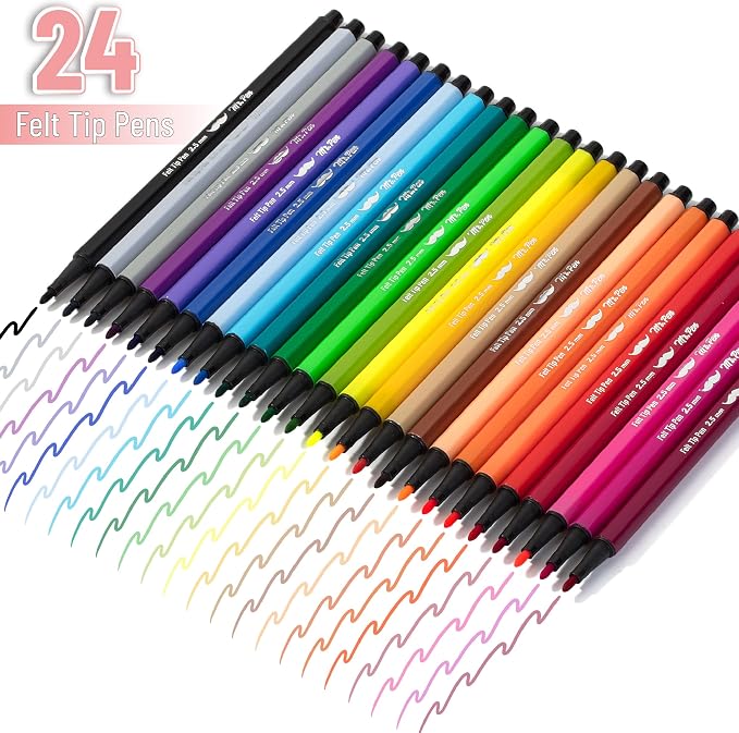 Mr. Pen- Felt Tip Markers, 24 Pack, 2.5 mm | Bible Journaling Markers, Bold - Image 2