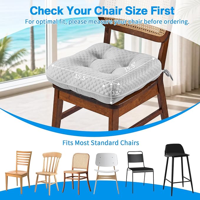 BETU Cooling Chair Cushions Set of 4, 3.5” Thick Seat Cushions, Breathable - Image 4