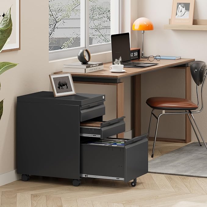 LONGLINK 3 Drawer Mobile File Cabinet - Image 7
