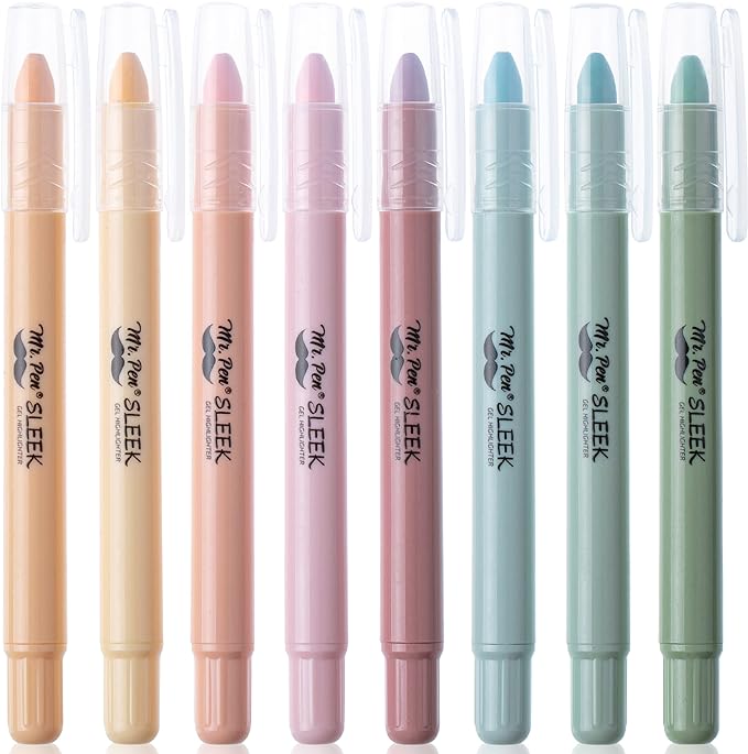 Mr. Pen- No Bleed Gel Highlighters, Pastel Colors, 8 Pack | Bible Highlighters by MrPen