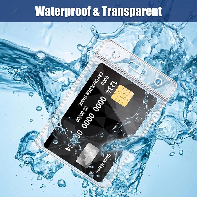 200 Pack Vertical ID Badge Holders Clear Plastic Waterproof Card Holder - Image 6