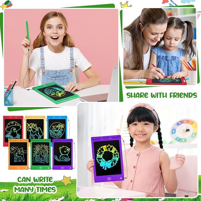 Zhehao 24 Pieces LCD Writing Tablet Doodle Board 8.5 Inch Colorful Reusable - Image 4