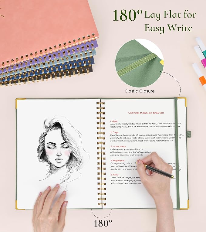 Blank Spiral Notebook Journal 8.5” x 11”, A4 Large Hardcover Sketch Book - Image 4