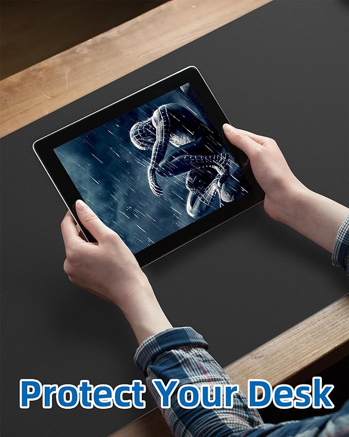 Non-Slip Desk Pad, Mouse Pad, Waterproof PU Leather Desk Protector, Ultra Thin - Image 4