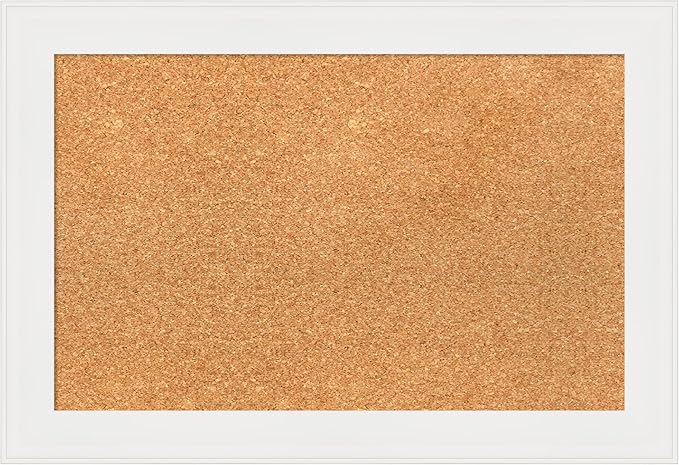 Amanti Art Natural Cork Board for Wall, 17x25 Vision Board with White Frame, Small Corkboard Office Decor for Home Organization, Casual Corkboard Pinboard to Display Items for Home Organization in-DeskLoop Office