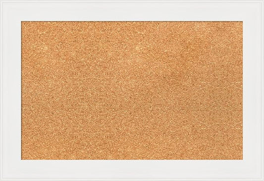 Amanti Art Natural Cork Board for Wall, 17x25 Vision Board with White Frame, Small Corkboard Office Decor for Home Organization, Casual Corkboard Pinboard to Display Items for Home Organization in-DeskLoop Office